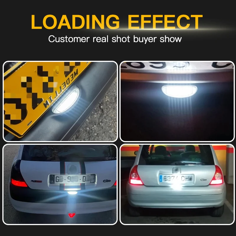 For Renault Clio MK2 1998-2005 For Twingo 1 1993-2007 1Pcs Car Styling LED License Number Plate Light OEM#:7700410754