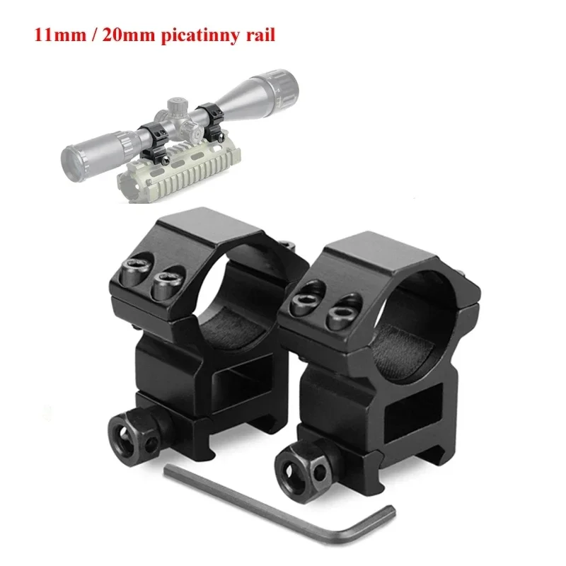 2PCS Hunting Rifle Scope Mount Ring for Dia 25.4mm 30mm Tube Scopes 11mm 20mm Dovetail Picatinny Rail Tactical Flashlight Mount