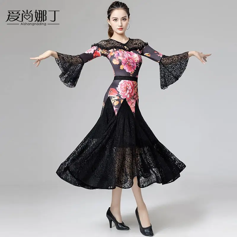 

Modern Dance Dress Women's New National Standard Waltz Dance Costume Social Dance Competition Big Swing Performance Skirt