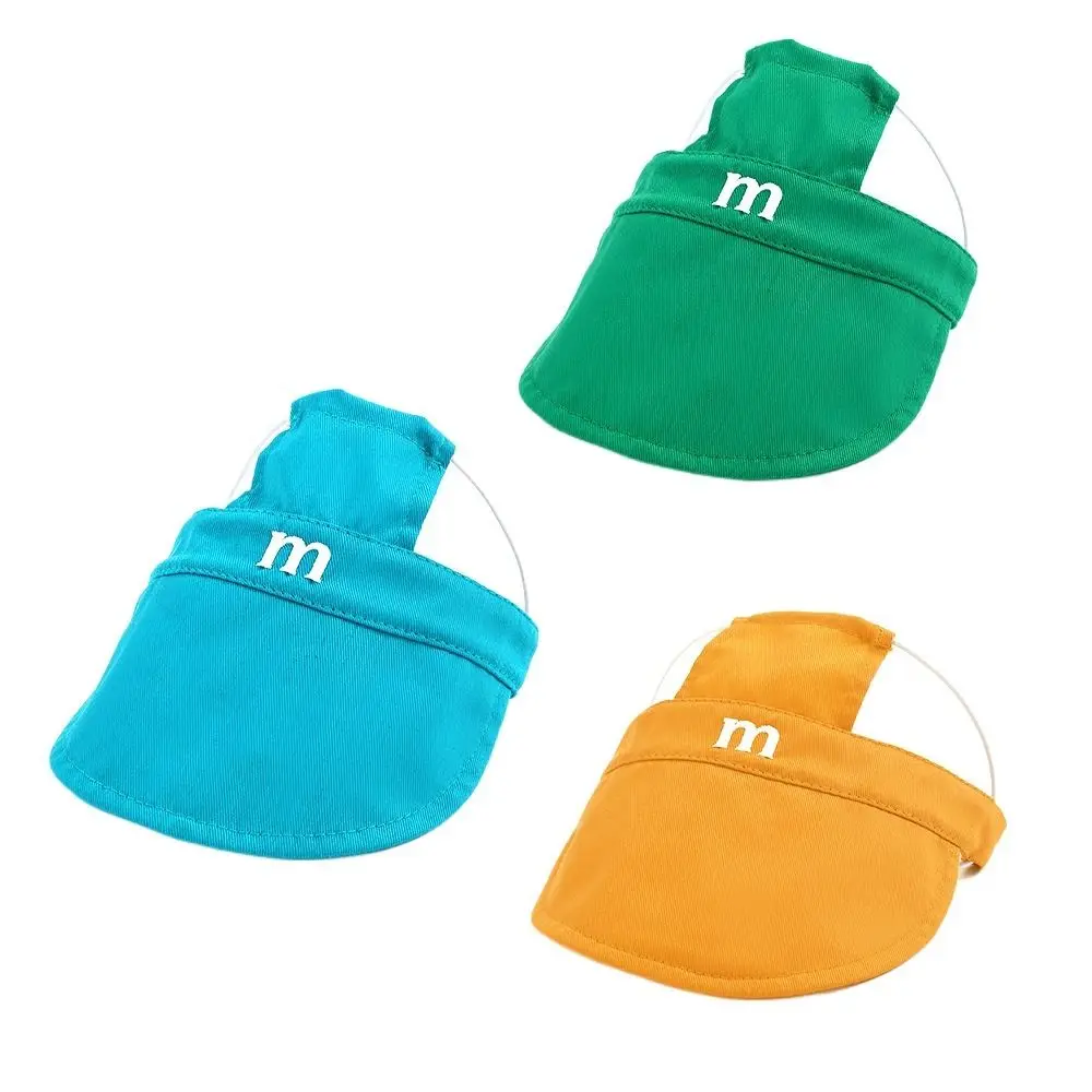 M Letter Embroidery Dog Sun Hat Adjustable Breathable Dog Sunshade with Ear Holes UV Protection Pet Baseball Cap Outdoor