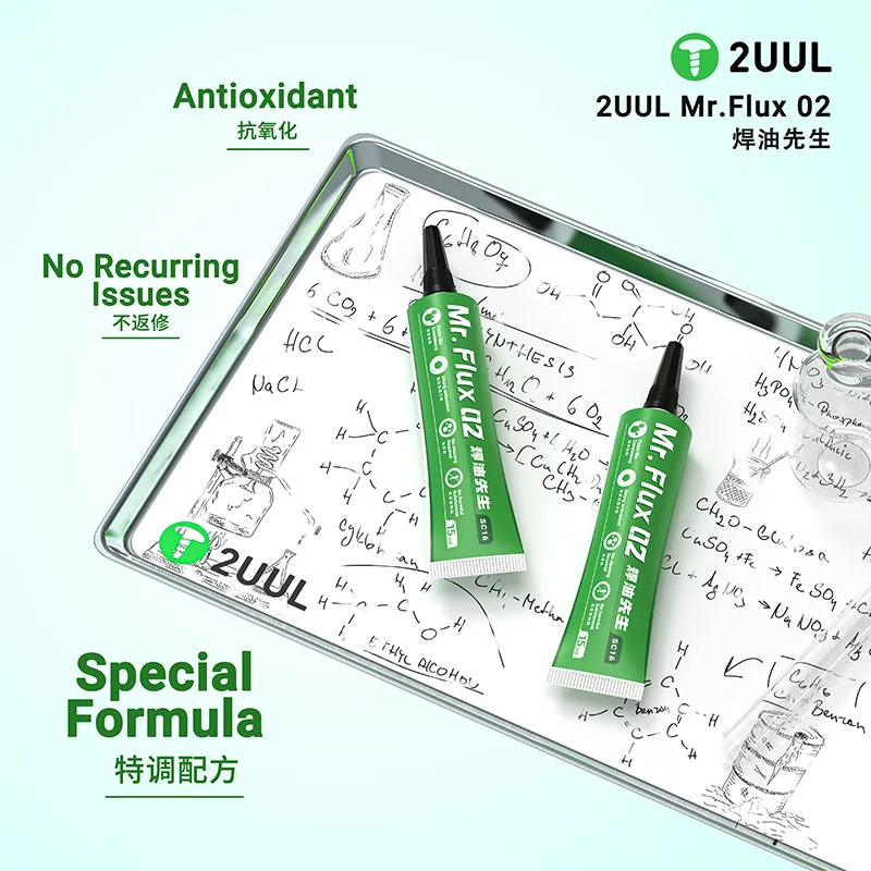 

2UUL SC16 Mr.Flux 02 Welding oil precision Acid-free Halogen-free for Mobile Phone motherboard PCB chip Welding Repair tools