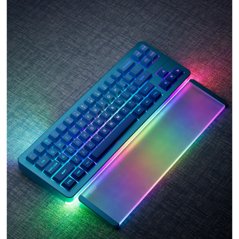 Keyboard mekanik aluminium akrilik buram, sandaran tangan sandaran pergelangan tangan cocok untuk 87/104 tombol Keyboard mekanik game