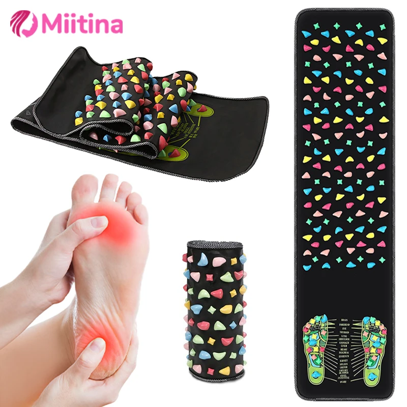 

Foot Massage Cushion Simulation Cobblestone Yoga Walking Stone Massage Mat Foot Spa Mat To Relieve Tired Muscle Relaxation Care