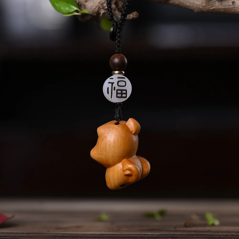 

Twelve Zodiac Carving Twelve Zodiac Keychain Chinese Zodiac Wooden Wood Carving Miniature Ornaments Small Animal