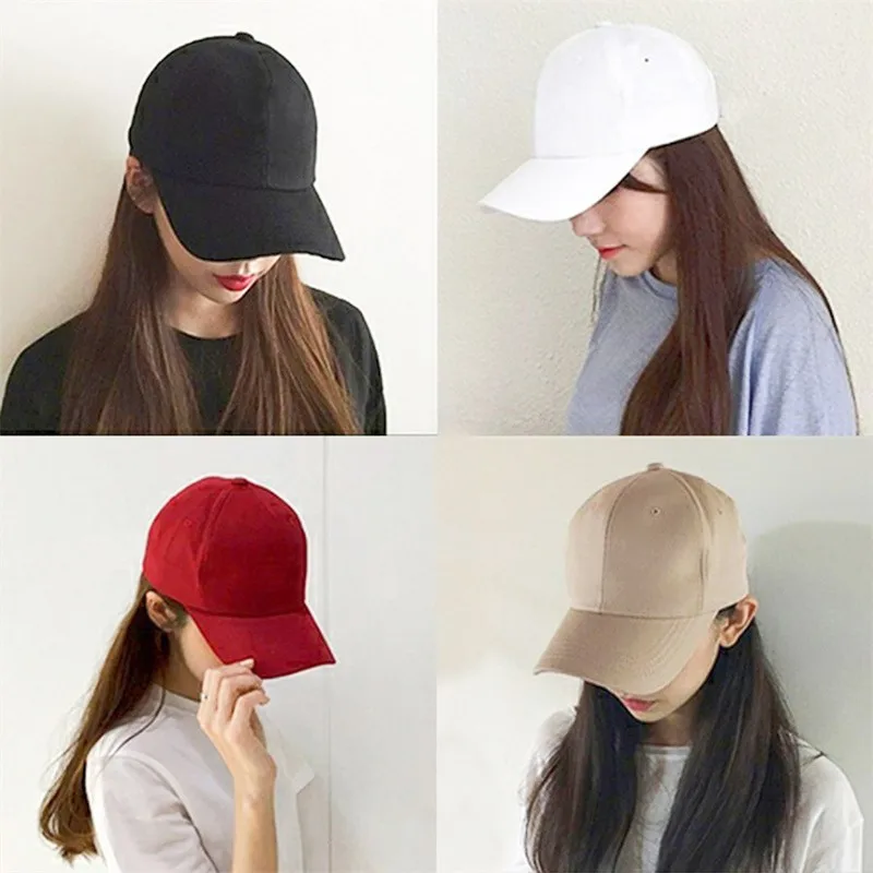 Solid Color Fashion Men Women Adjustable Leisure Caps Unisex Plain Curved Sun Visor Cotton Hats Outdoor Dustproof Baseball Cap