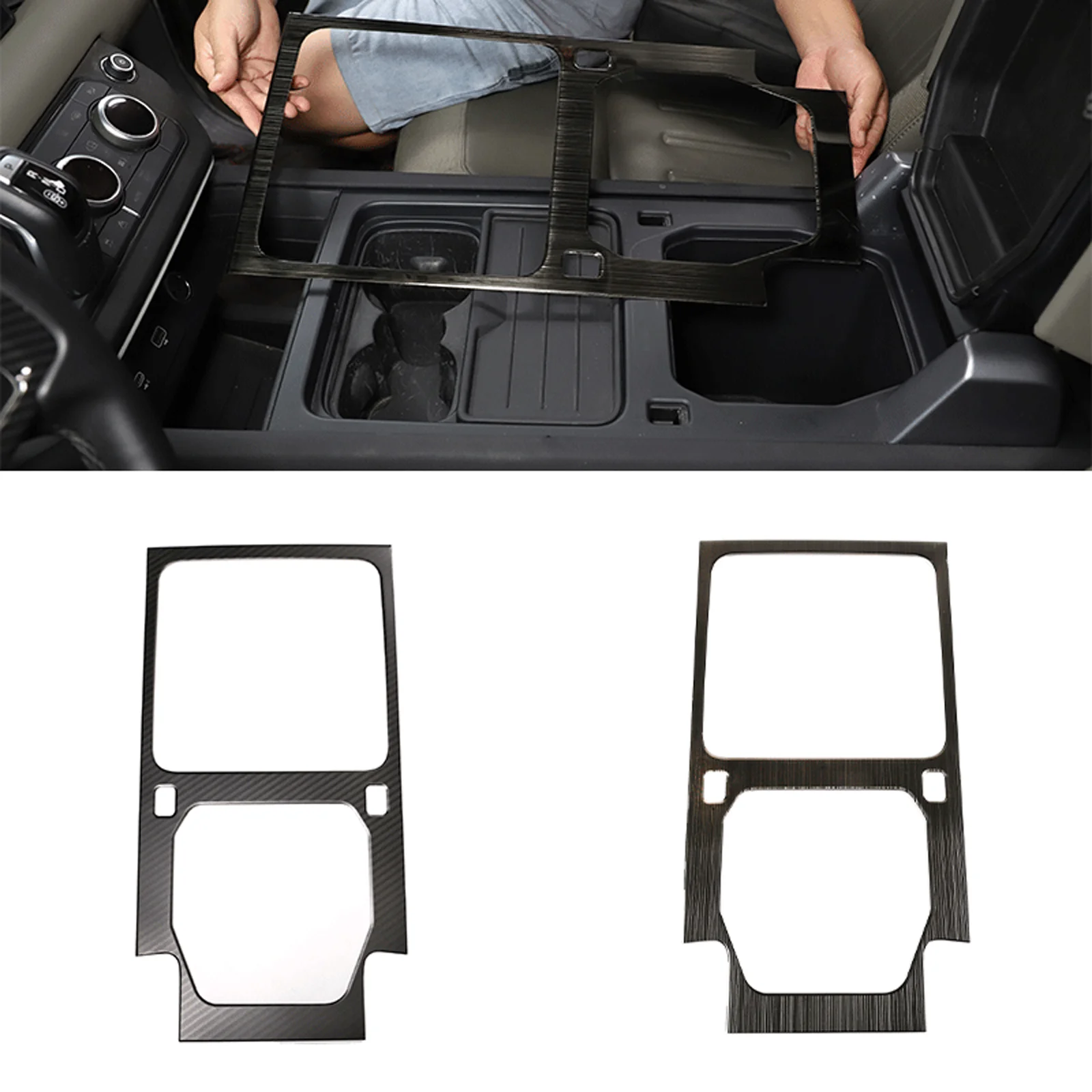 

Matt Black Steel Central Control Cup Panel Cover For Land Rover Defender 2020 2021 2022 2023 2024