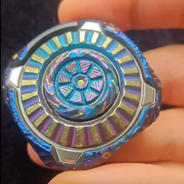 Used EDC tower Shadow Zirconium Black carve fidget decompression toy