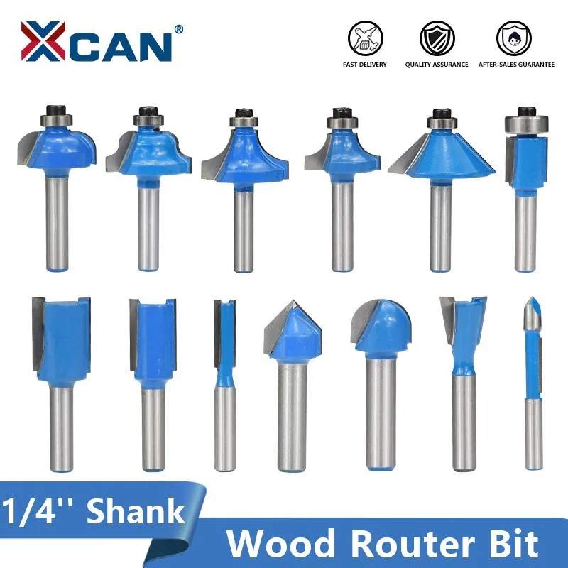 XCAN Wood Router Bit 1/4\'\'(6.35mm) Shank Flush Trim Pattern Bit Straight Cutter Slot Milling Cutter for Woodworking