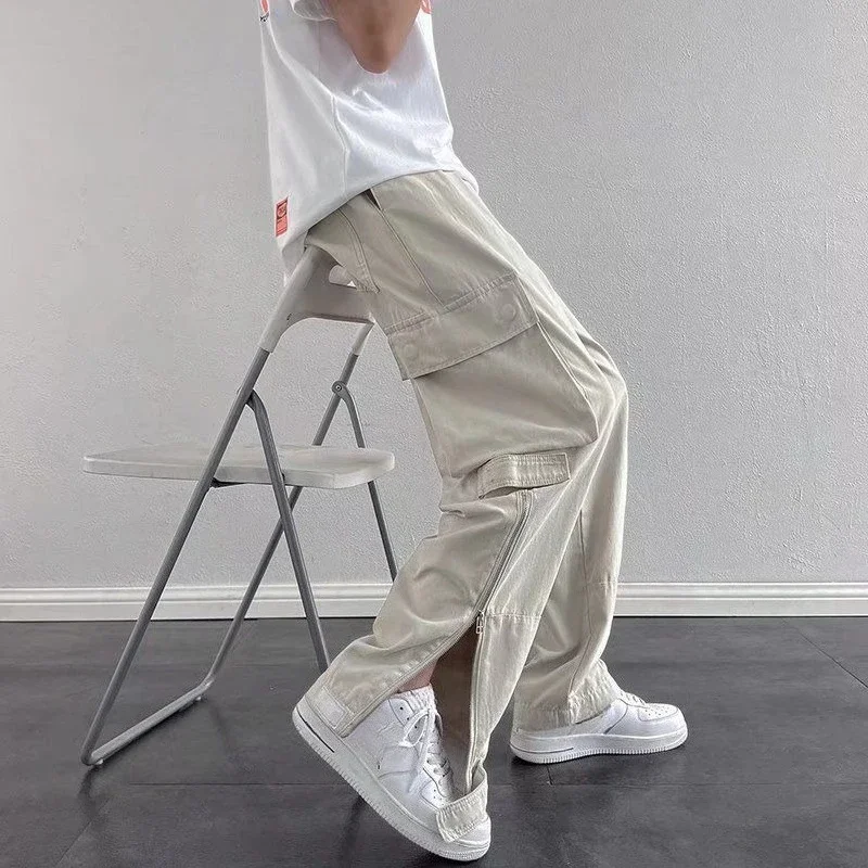 Spring Summer Straight Joggers Oversize Cargo Pants for Men Luxury Aesthetic Regular Fit Designer Loose Emo Baggy Trousers Man