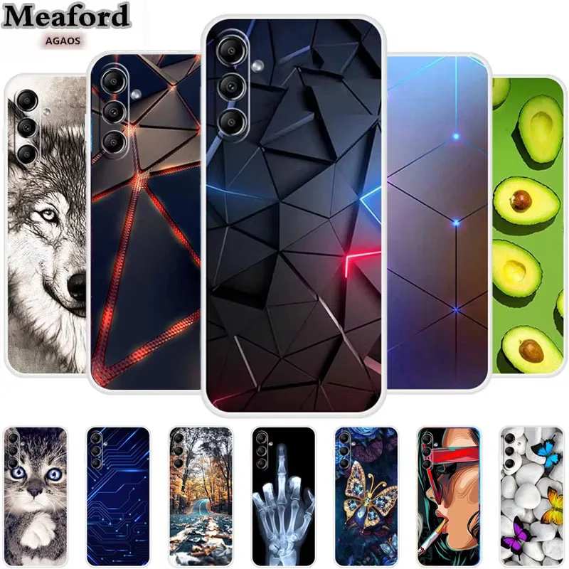 

Для Samsung A24 4G Чехол Животные Мягкий Силиконовый ТПУ Прозрачный Телефон Coque для Samsung Galaxy A24 4G Wolf Новые поступления Fundas