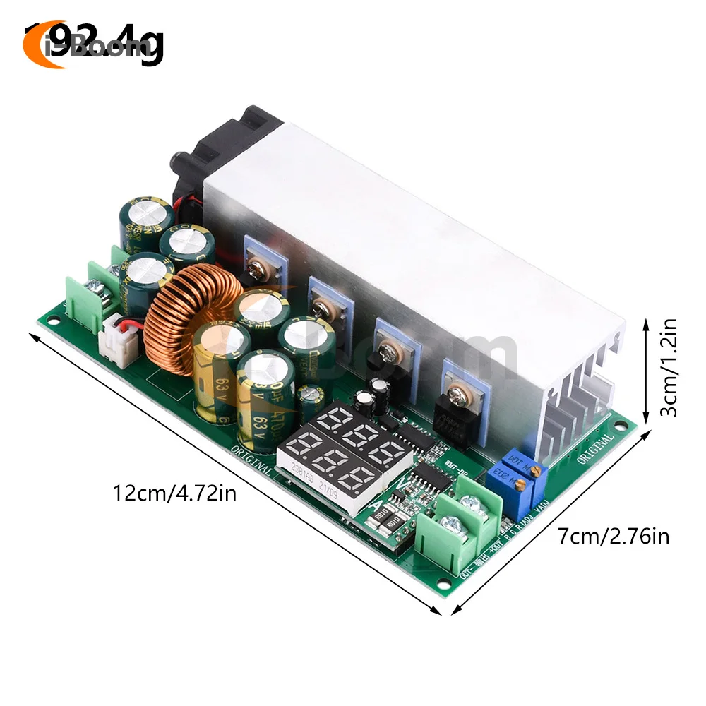 Módulo de fuente de alimentación reductor ajustable de DC12-80V, regulador de voltaje, pantalla Digital de 600W, alto rendimiento