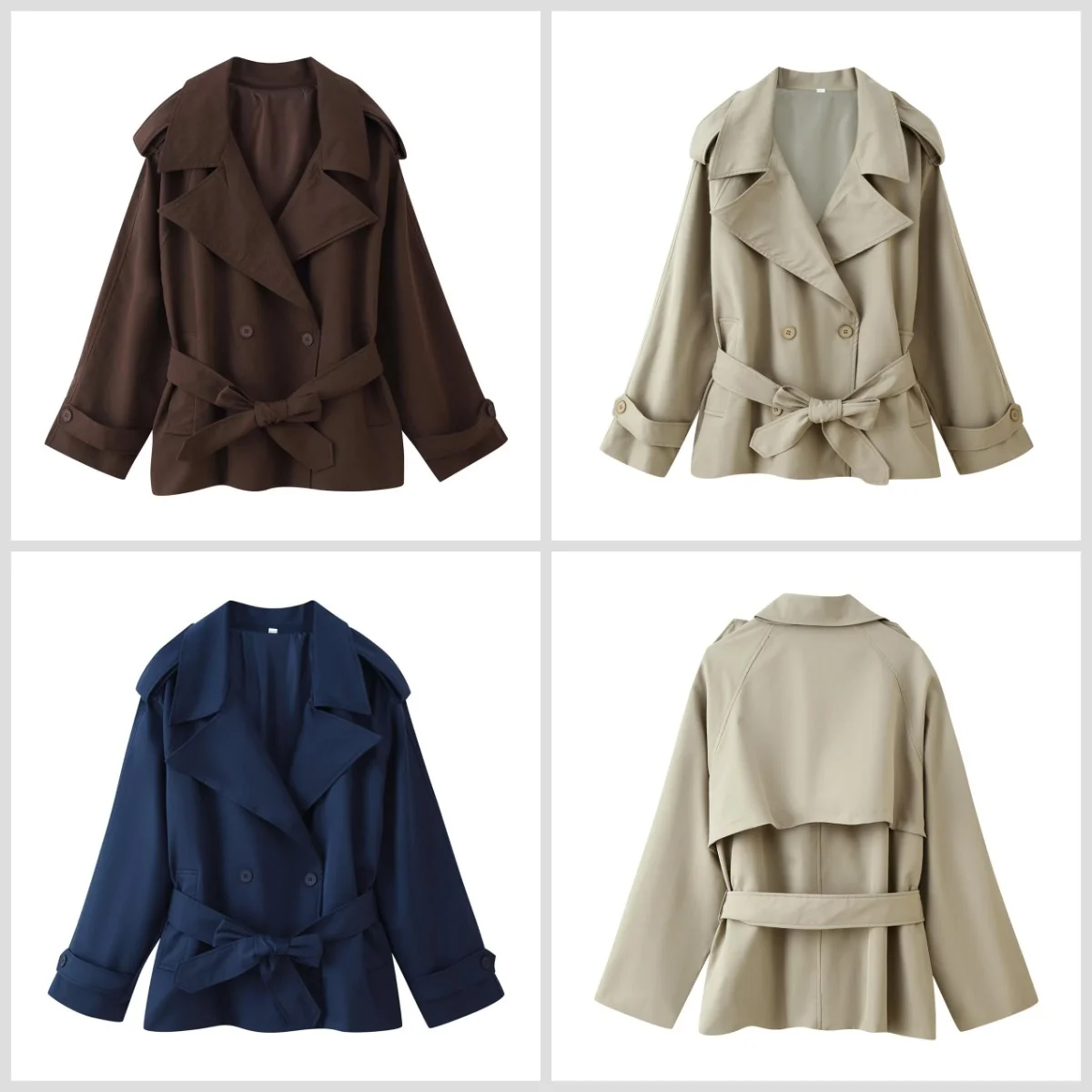 

Женский повседневный плащ двубортный с поясом. Легко создает острый и элегантный осенний образ.