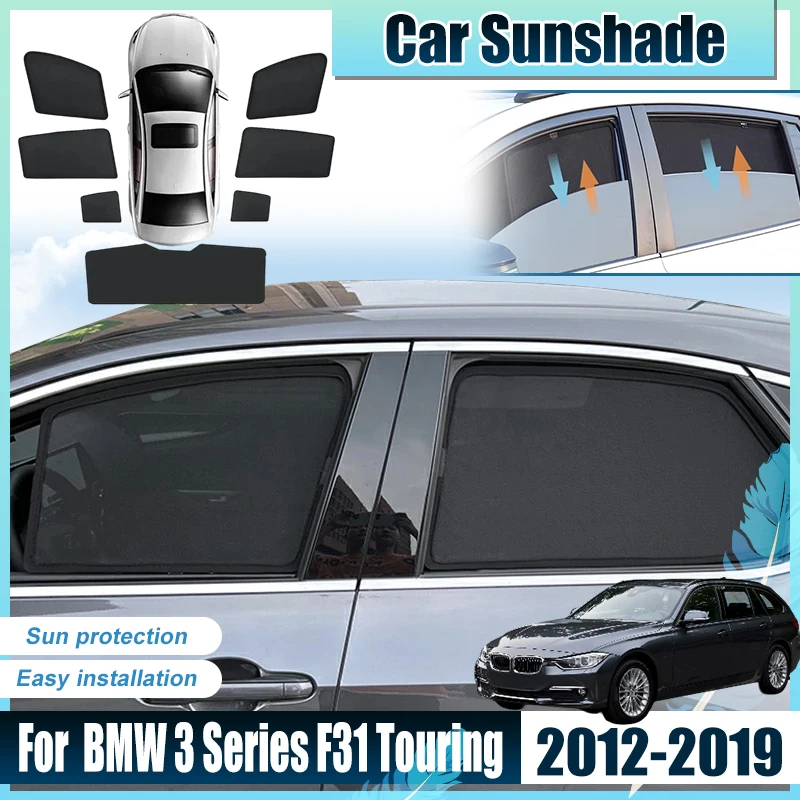

For BMW 3 Series F31 Accessories Touring 2012-2019 Car Front Rear Window Sun Shades Covers Anti UV Visors Heat light Shield Mesh