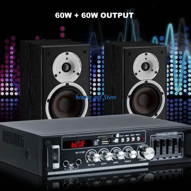 

C7AB 2Channel Bluetooth-compatible Amplifier 60W+60W Output MultiFunction Control