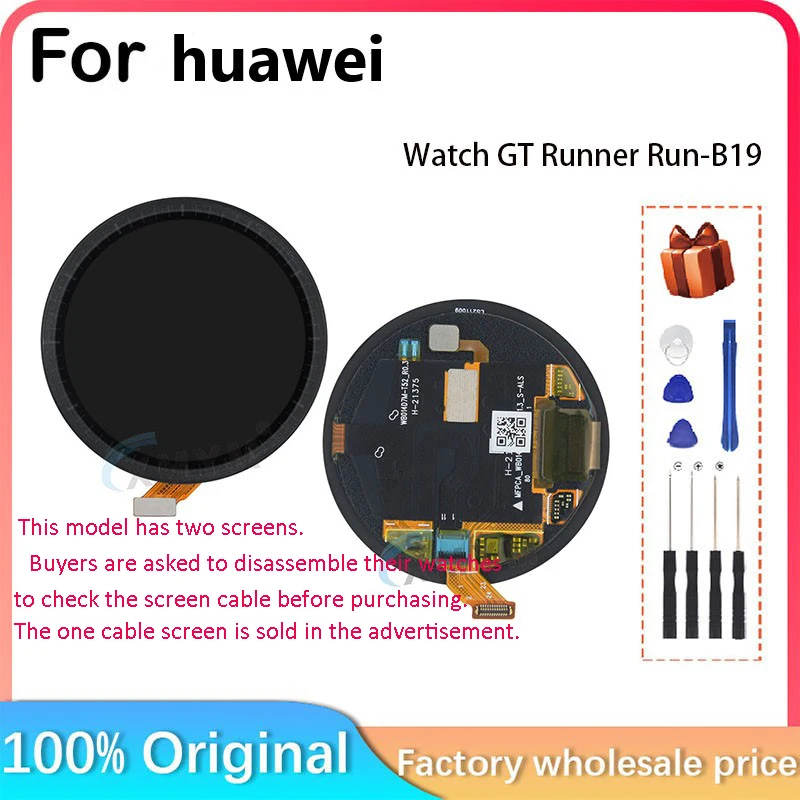 For Huawei WATCH GT Runner RUN-B19 Display + Touch Screen For Huawei WATCH GT Runner RUN-B19 LCD AMOLED Display