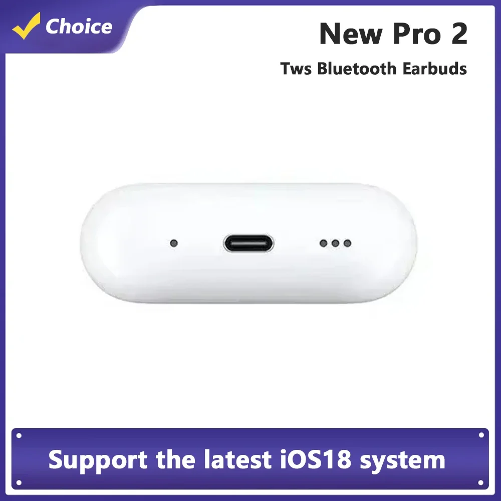 

2025 iOS18 Pro 2-я Bluetooth-гарнитура ANC с шумоподавлением, спортивная гарнитура с беспроводной зарядкой и оригинальной упаковкой, кабель USB-C