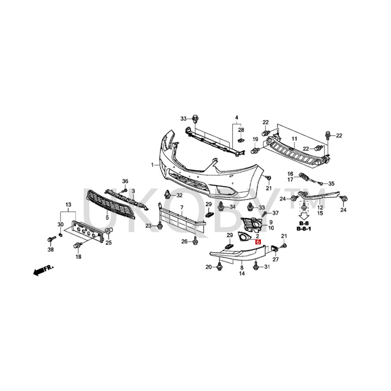 71103TL0G50 71108TL0G50 Suitable for Ho nd a Spire Front fog lamp cover and front fog lamp corner panel