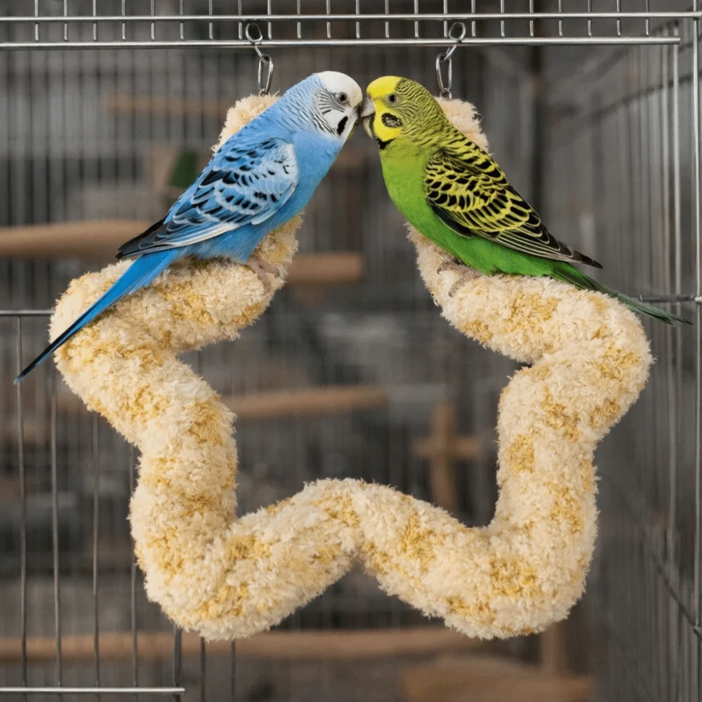 Chew Resistant Parrot Climbing Rope Hand-Braided Knot Deformable Bird Swing Toy Thick Soft Hamster Hanging Swing Pet Training