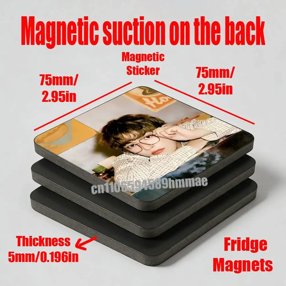 For A-ATEEZ K-Kim Hong Joong Fridge Freezer Refrigerator Magnets Kitchen Metal Cabinet Magnetic Sticker Card