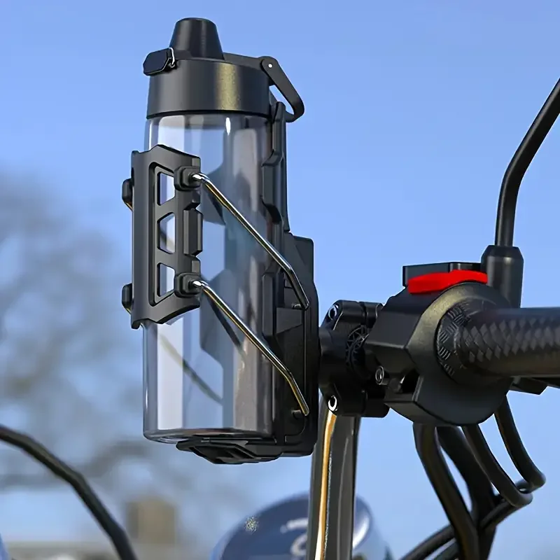 

Противоугонный подстаканник для мотоцикла, регулируемый держатель для велосипедной бутылки с водой подходит для бутылок диаметром 1,95-3,6 дюйма для скутера, велосипеда, инвалидной коляски