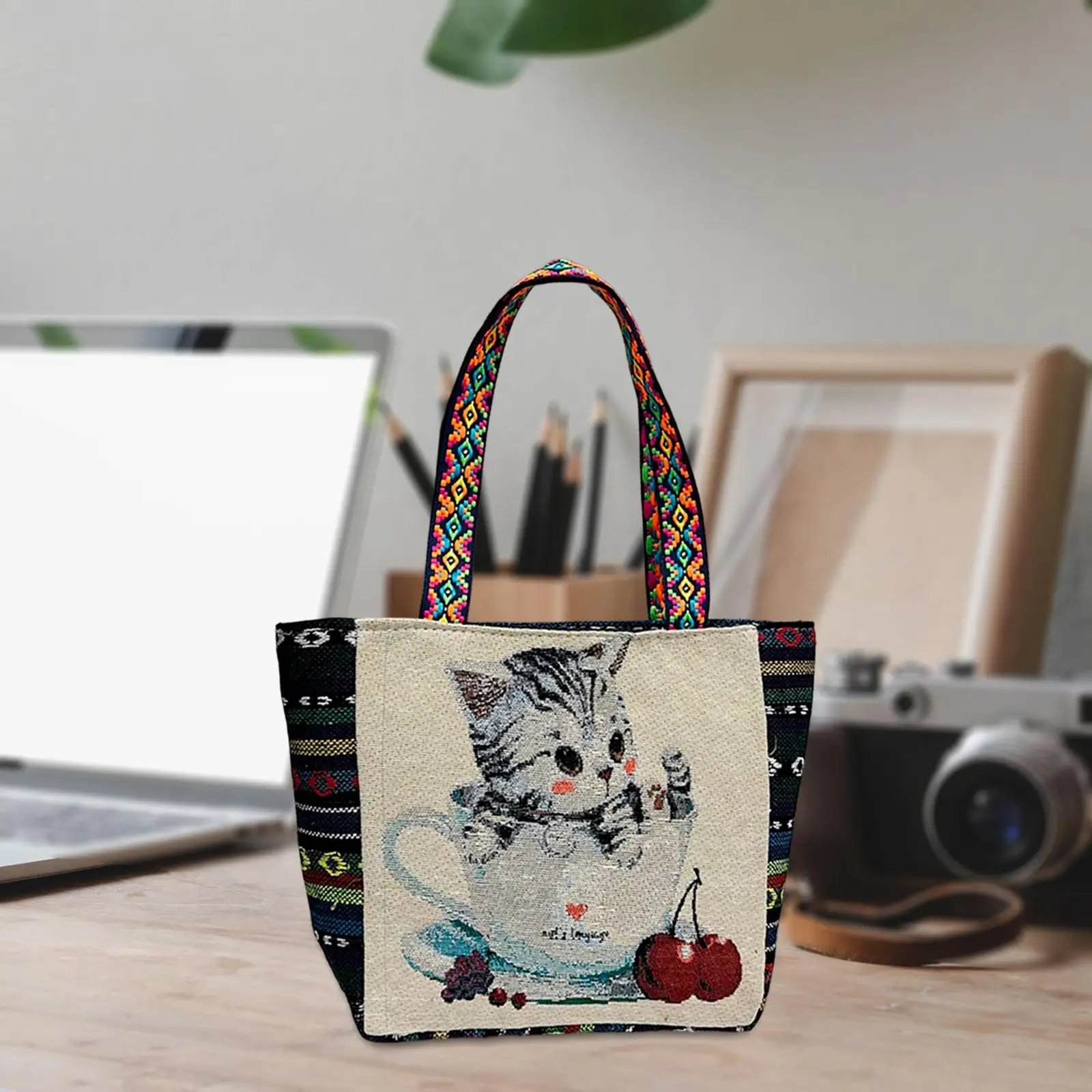 Womens Embroidery Shoulder Bag Fashion Lady Casual Travel Bag Pouch for Work Party image 3