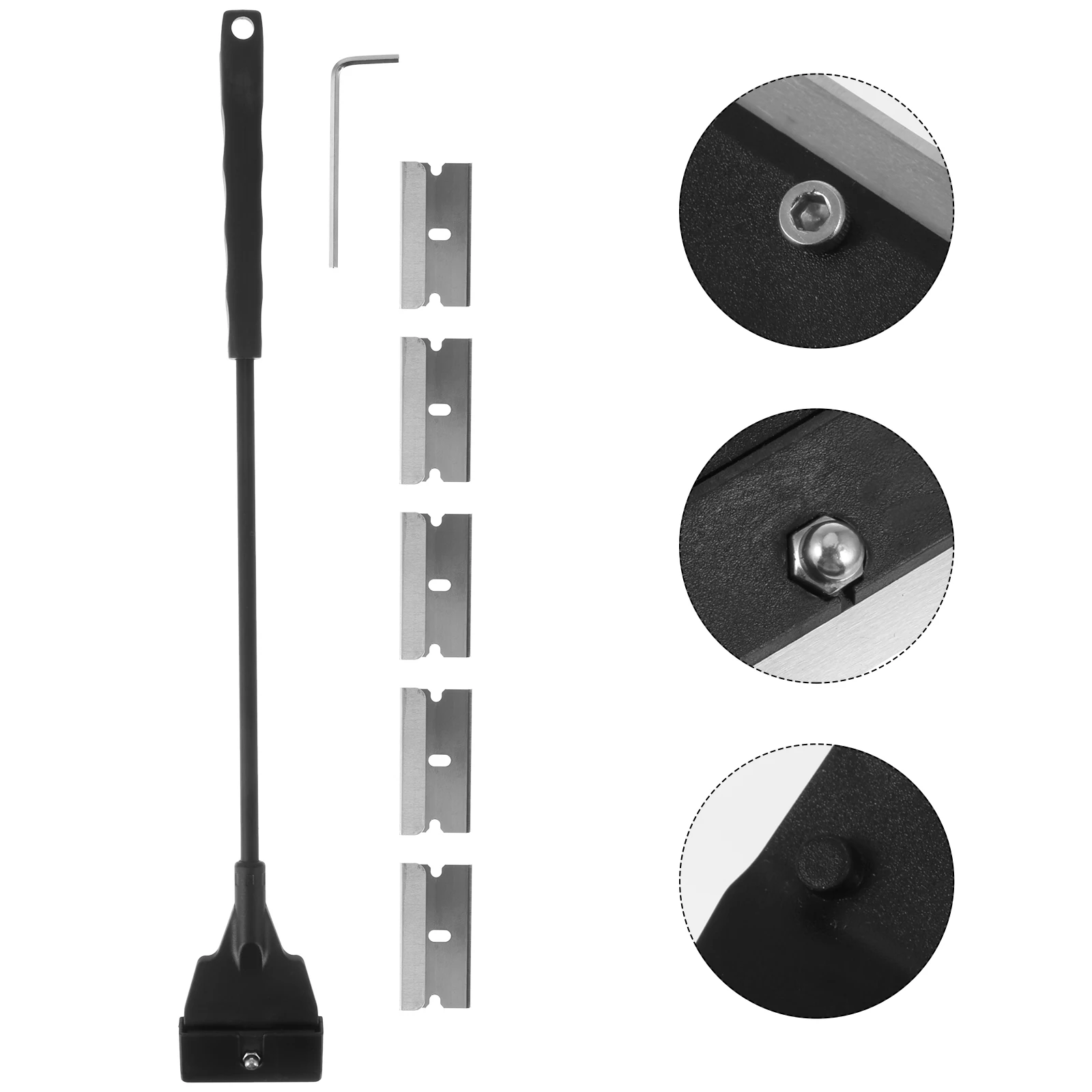 

5pcs Aquarium Cleaning Tool Fish Tank Algae Scraper Long Handle Wall Hanging Hole Suitable For Glass Acrylic Plastic Tanks Algae