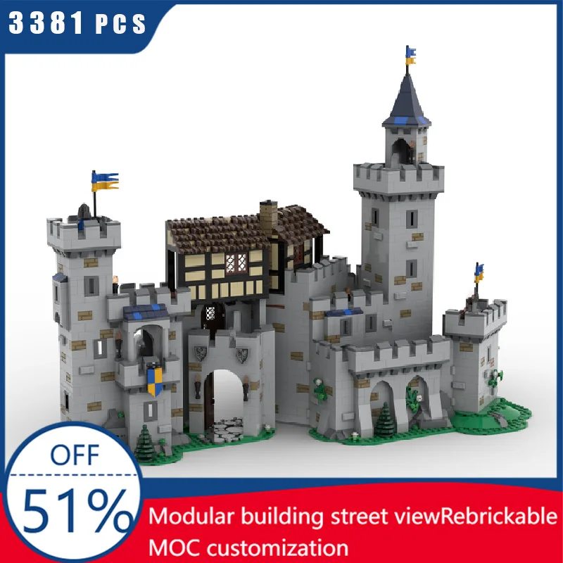 

3381 шт. средневековый роскошный крутой замок модульный строительный блок ретро архитектурная модель дисплей игрушка для детей сборка подарок на день рождения