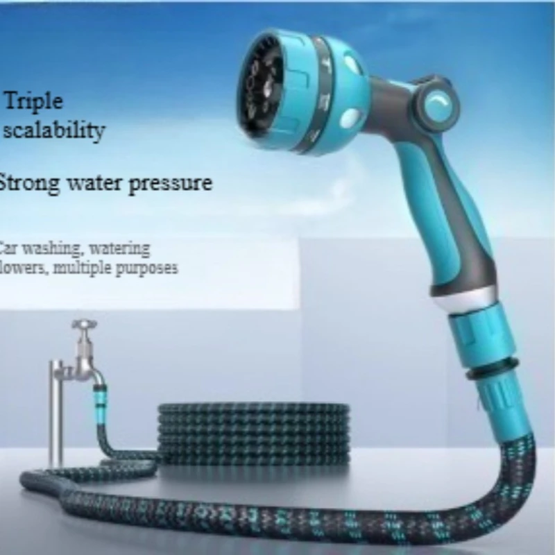 

Wash Water Sprayer Telescopic Hose High Pressure Car Washers 3 Modes Adjustable for Car Home Garden Cleaning