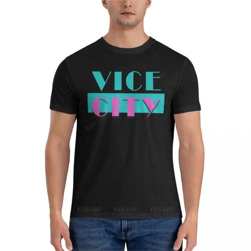 Summer t shirt men Vice city Essential T-Shirt mens short sleeve t shirts kawaii clothes Cottom mens t-shirt