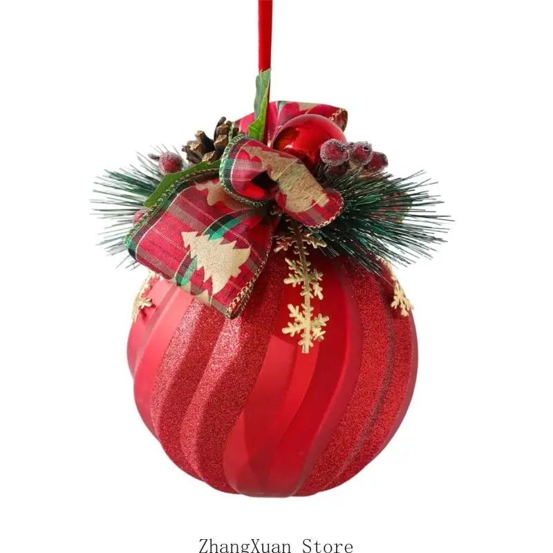Saisonale Weihnachtsdekoration mit Bandakzent und Kunststoffschale für die Platzierung von Baumkranz-Einstiegsschienen – Detail 2