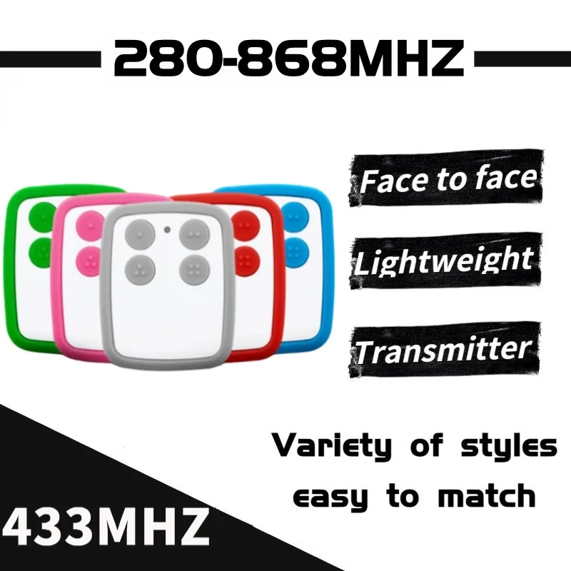 Multi‑frequency 280‑868MHz Garage Door Opener Copy Remote Handheld Switch Transmitter With Copy Operation Video