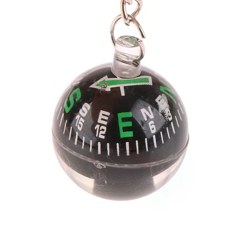 2pcs Portable Lightweight Emergency Compass Outdoor Survival Keychain Ball Compass Tool Navigation Wild Tool For Hiking Camping