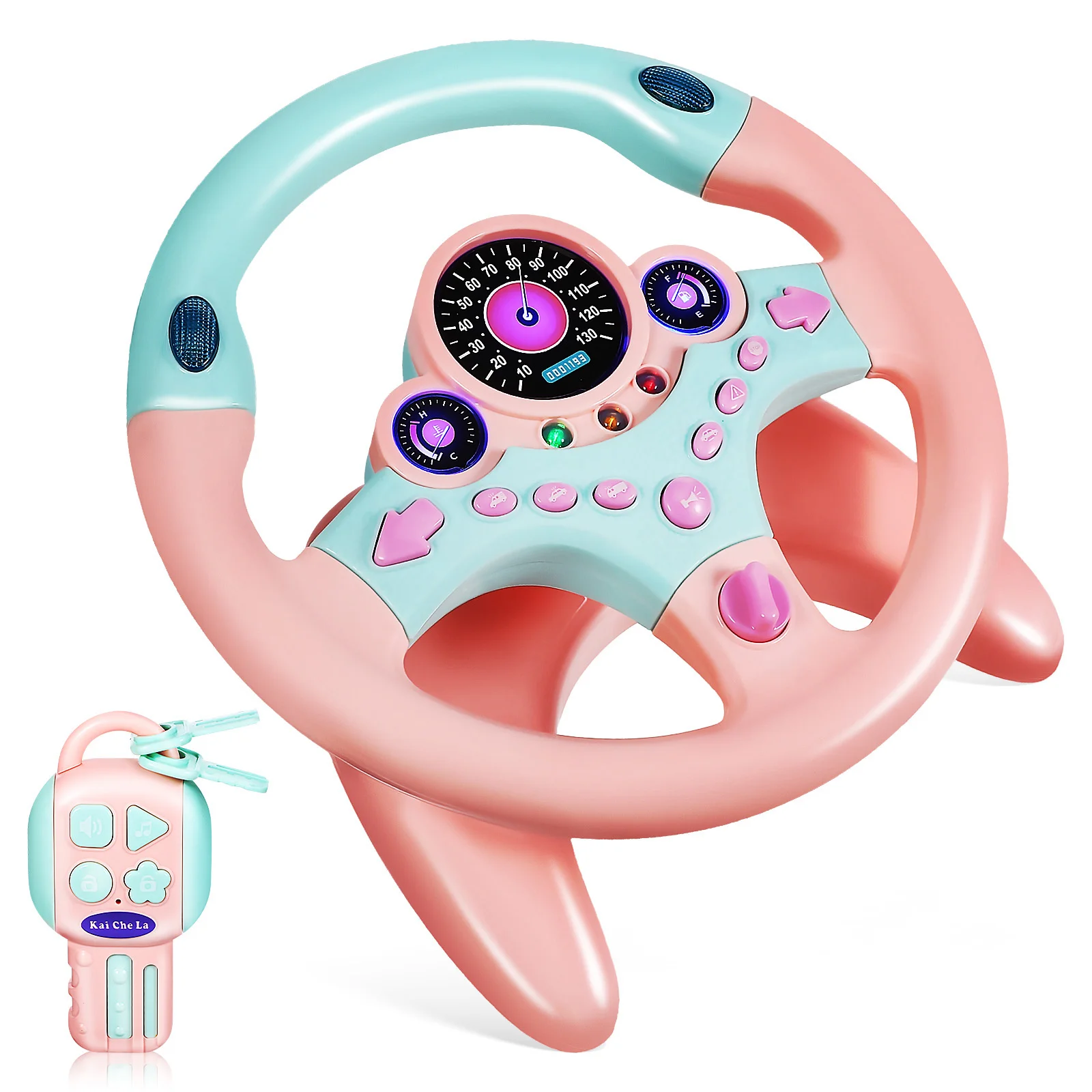 

Car Steering Wheel Pretend Play Driving Toy Simulated for Toddlers Kids Baby Toys Multifunction