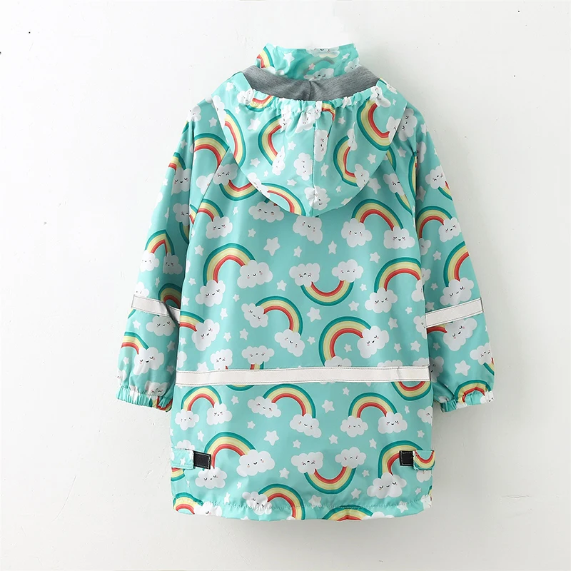 Cute Cartoon Waterproof Girls Jackets Fashion Boys Windbreaker Jacket Spring Autumn Girls Raincoat 3-8 Years Children Clothing