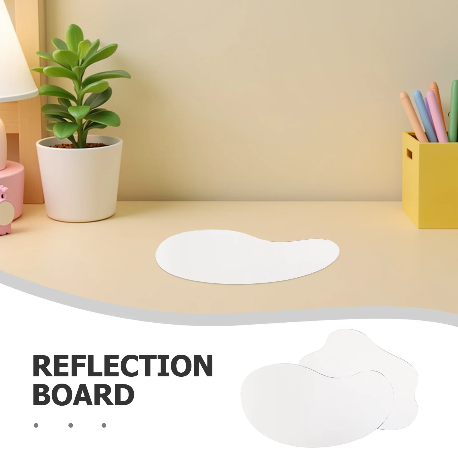 Tablero de reflejo de micropaisaje curvo para decoración de pueblo en miniatura, estanque de exhibición de Navidad, espejo de patinaje festivo, 2 uds.