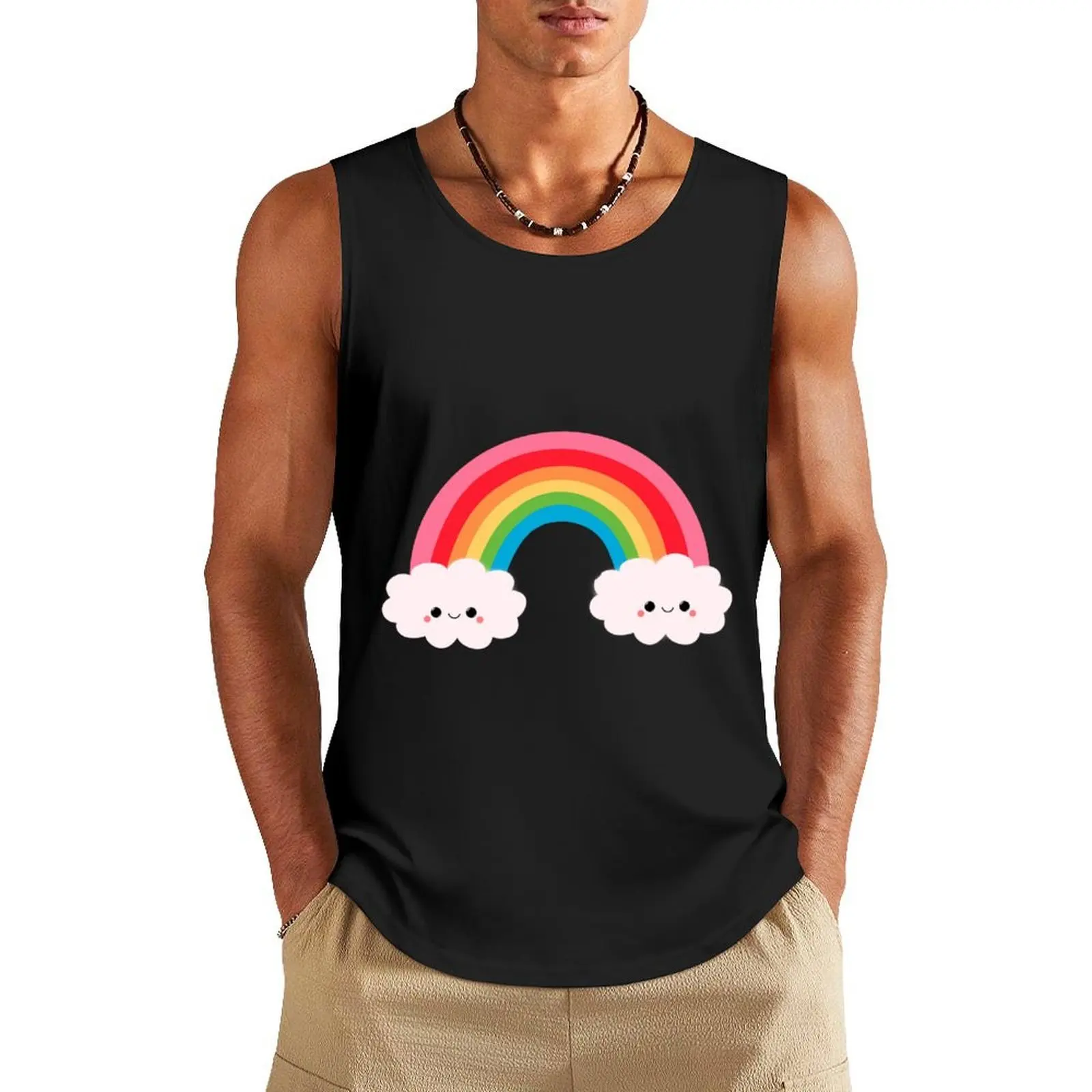 

Rainbow clouds Tank Top gym for men tops t shirt