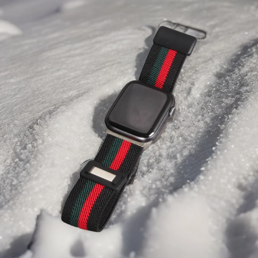 Elastyczna pętla do paska Apple Watch 45mm 44mm49mm42mm 41mm40mm38mm Nylonowa pętla z klamrą magnetyczną do paska Apple Watch Series9 8 7 6 — zdjęcie 7