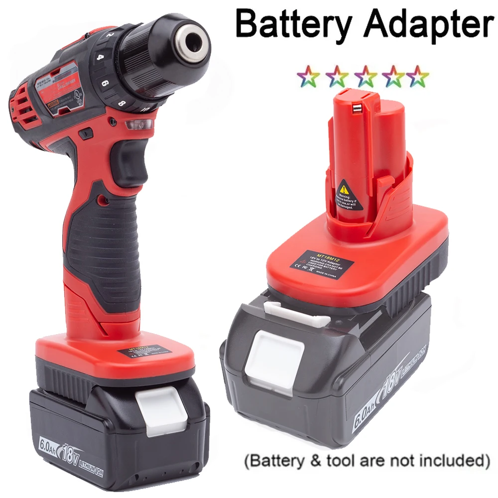 Bateria Conversor Adaptador Broca Elétrica sem Fio Makita 18v Bateria Li-ion Milwaukee m 12 12v sem Bateria
