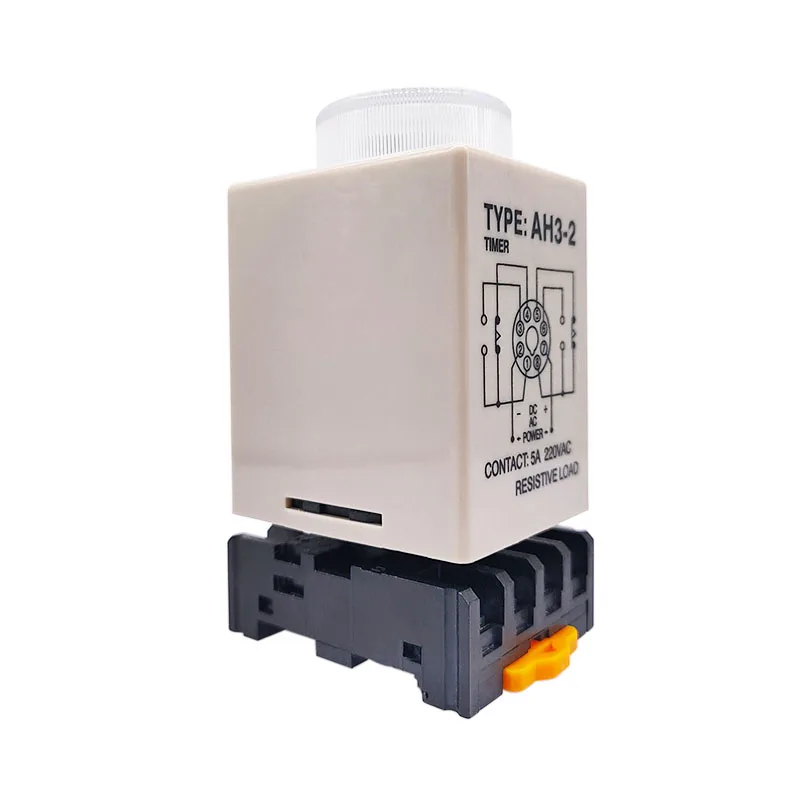 1 PC AH3-2 Power-on Delay Timer AH3-3 Time Relay AC Universal Thick Stitch  Time Set Range 1S/5S/10S/30S/60S/5M/10M/30M