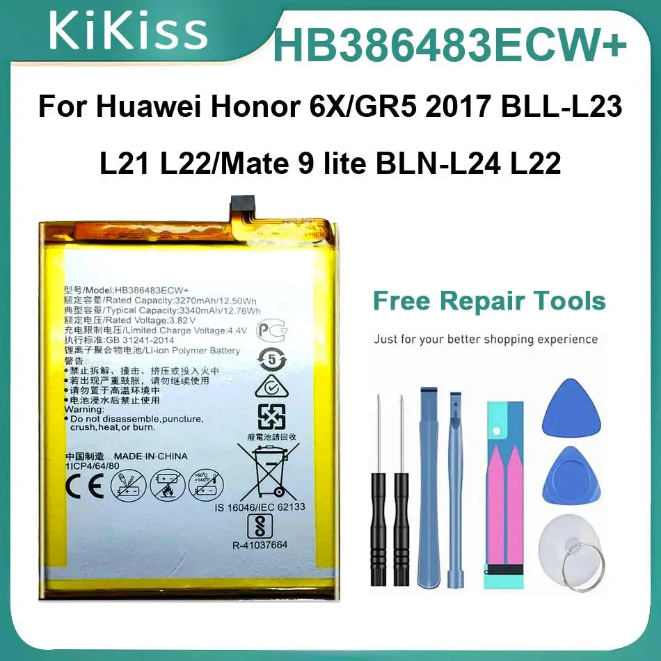

Аккумулятор HB386483ECW+ для Huawei Honor 6X / GR5 2017 BLL-L23 L21 L22 Mate 9 Lite BLN-L24 G9 Plus Maimang 5