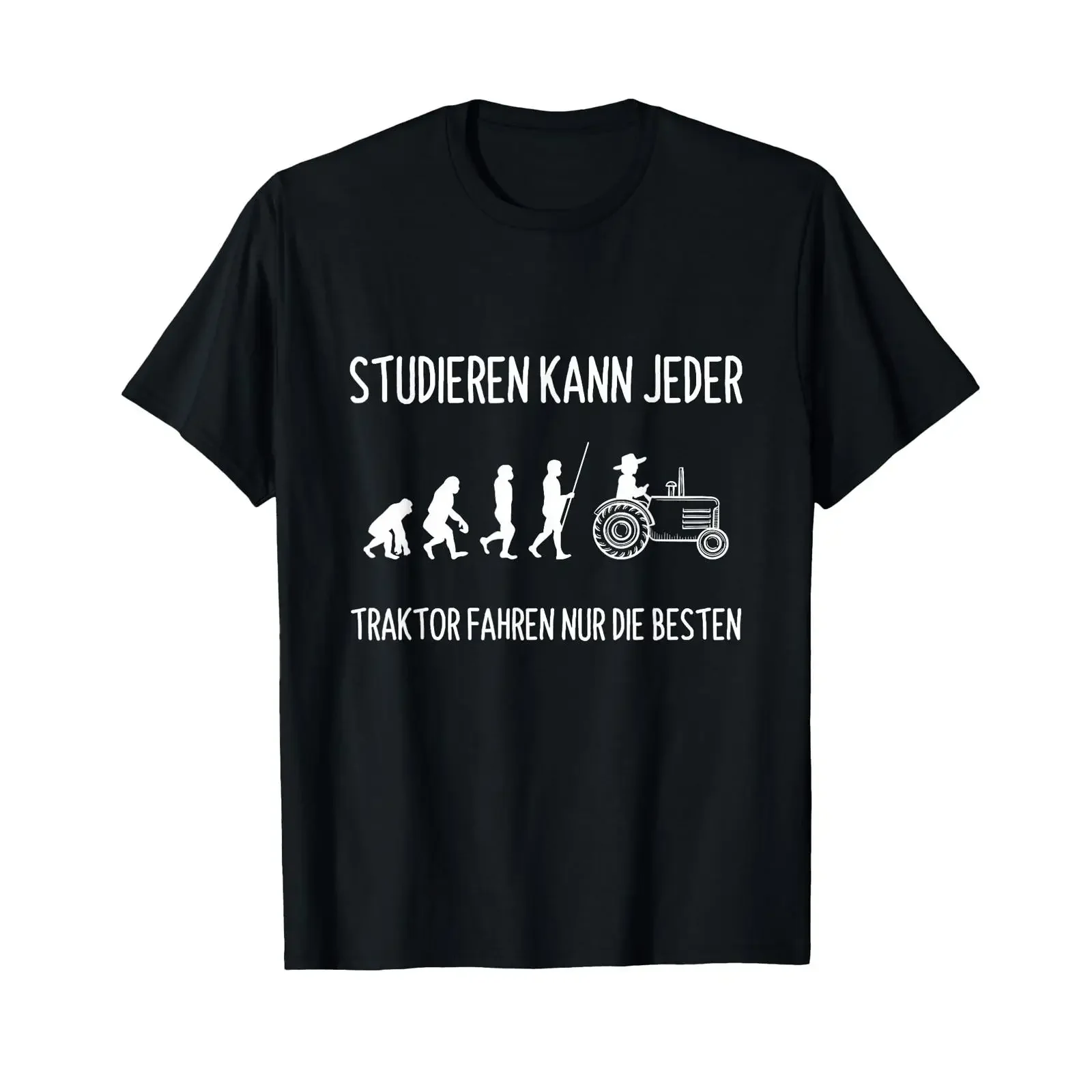 Anyone Can Study Tractor Farmer Evolution T Shirt vintage Washed Breathable Stretched Versatile Slightly Stylish fashion