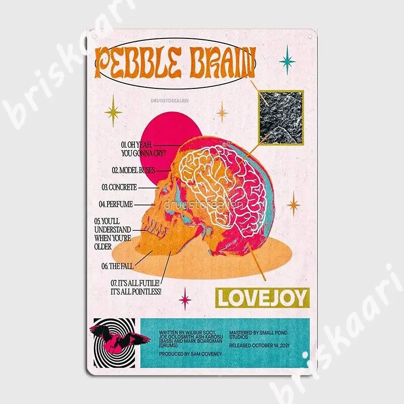 Pebble Brain Lovejoy Metal Plaque Club Garage Cinema Design Custom Tin Sign Poster