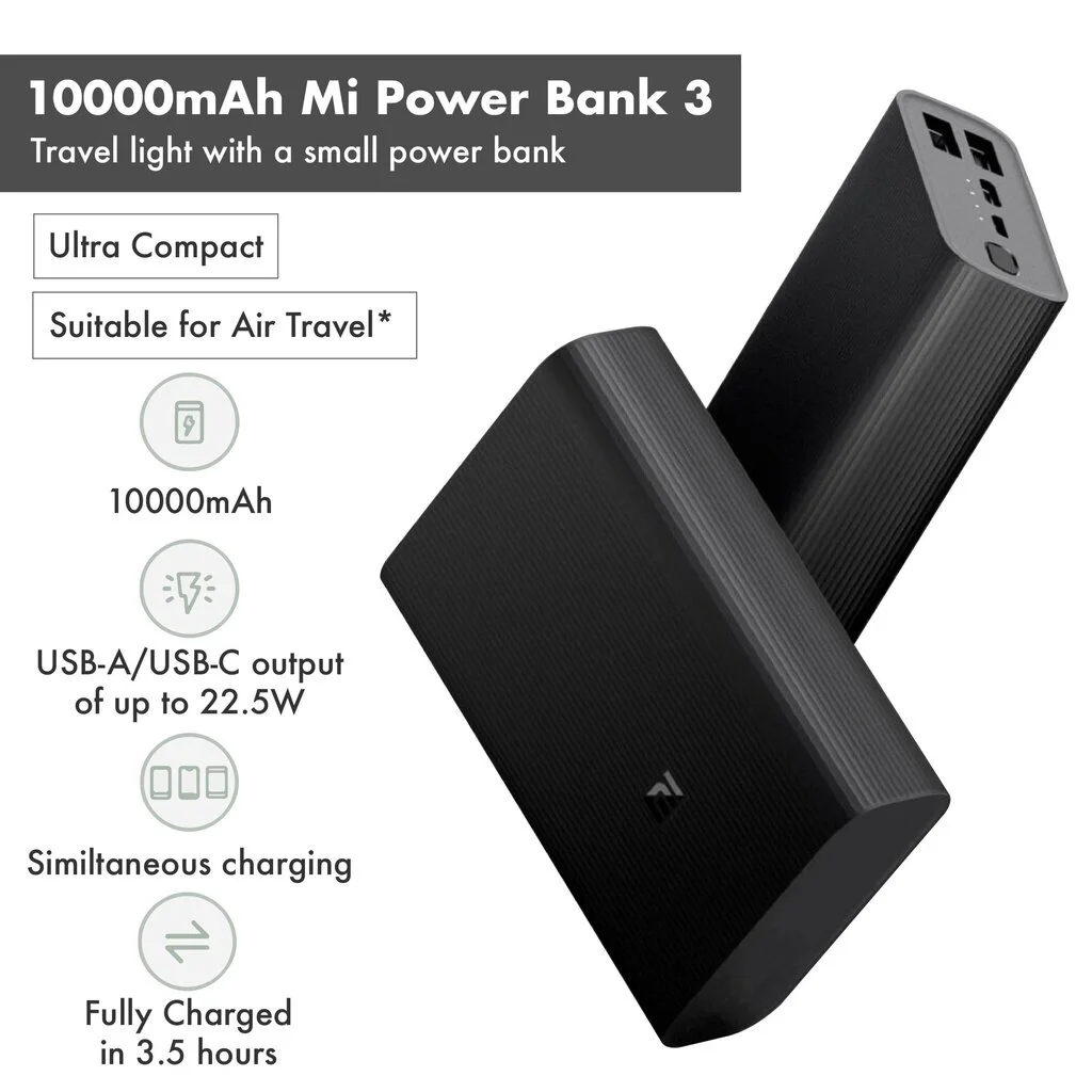 Imagem -04 - Xiaomi Power Bank para Telefones Celulares Bateria Externa Portátil Banco de Potência ao ar Livre Huawei Original 10000mah pd 22.5w Pb1022zm