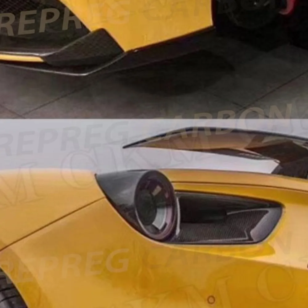 

Prepreg Dry Carbon Car Front Bumper Lip Side Skirts Aprons Rear Diffuser Rear Spoiler Trunk Trims Case for Ferrari 488 Body Kits