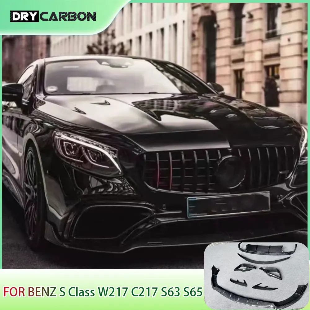 

Передняя накладка из углеродного волокна, задний диффузор, задний спойлер для Benz S Class W217 C217 S63 S65 для AMG Coupe 2014-2019 FRP