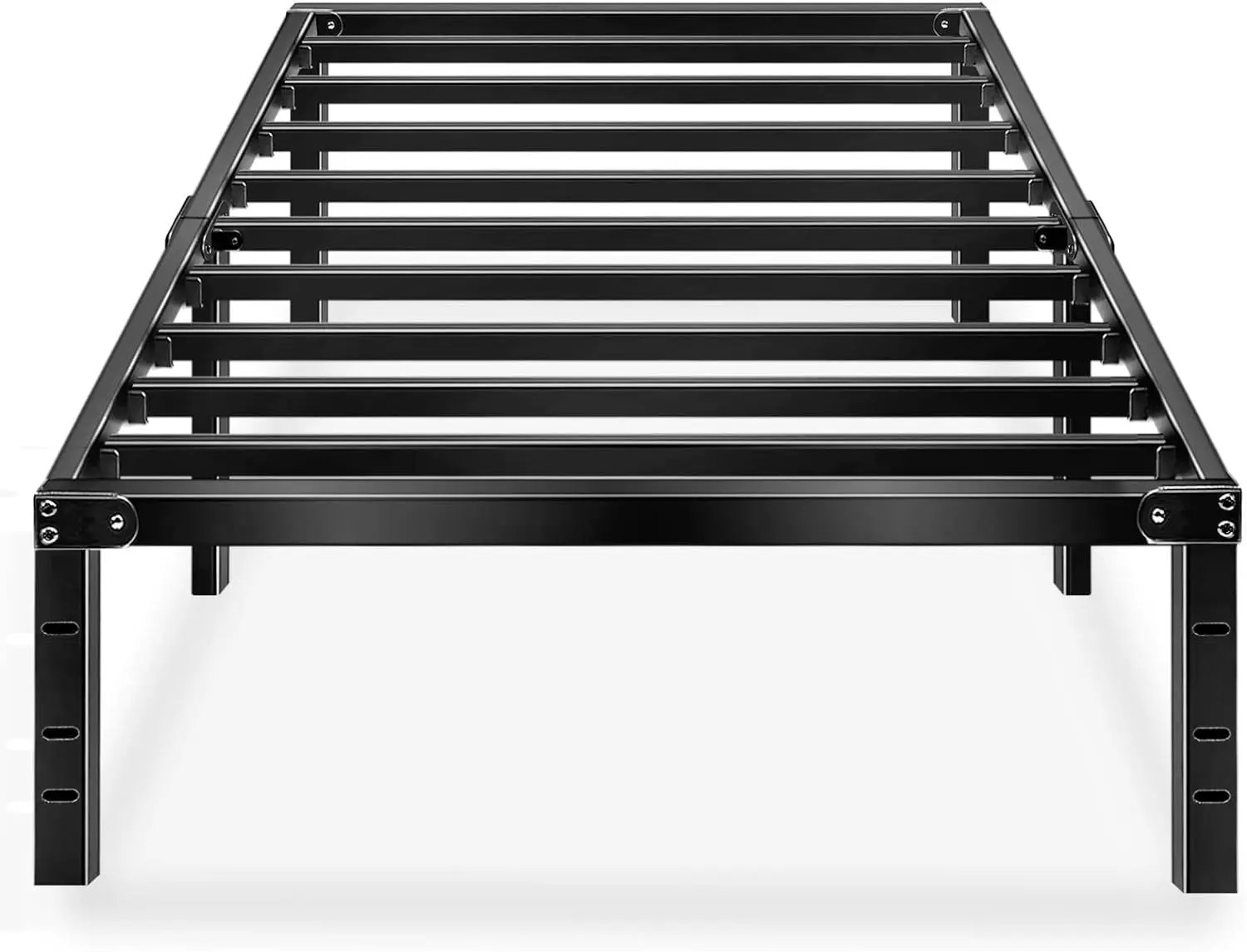 

Black Twin Metal Bed Frame No Boxspring Needed 14 Inch Beds Frames with Storage for Kids Girls Boys, at