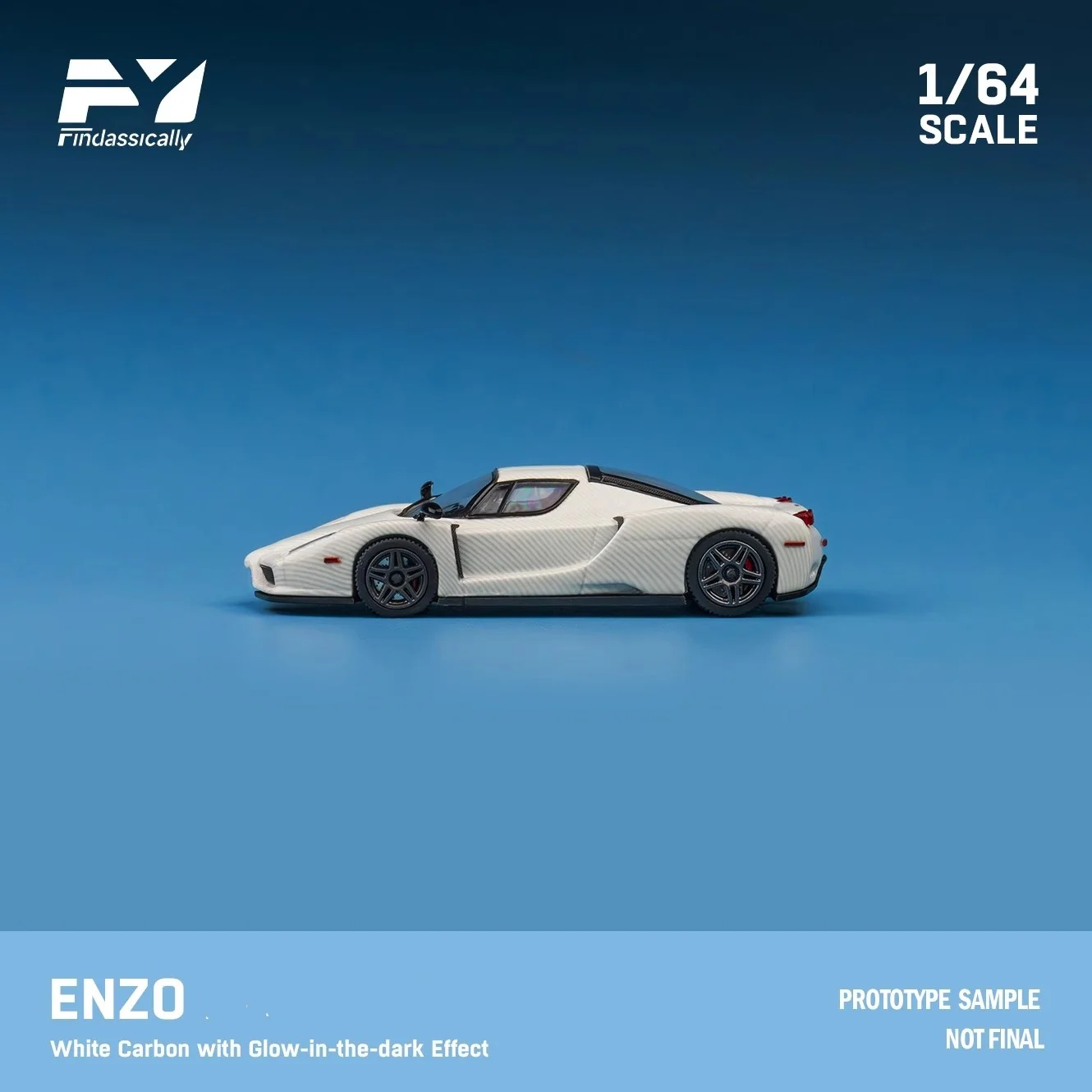 Ezno-ダイキャストスケールの車のモデル,白いカーボンカラー,1:64