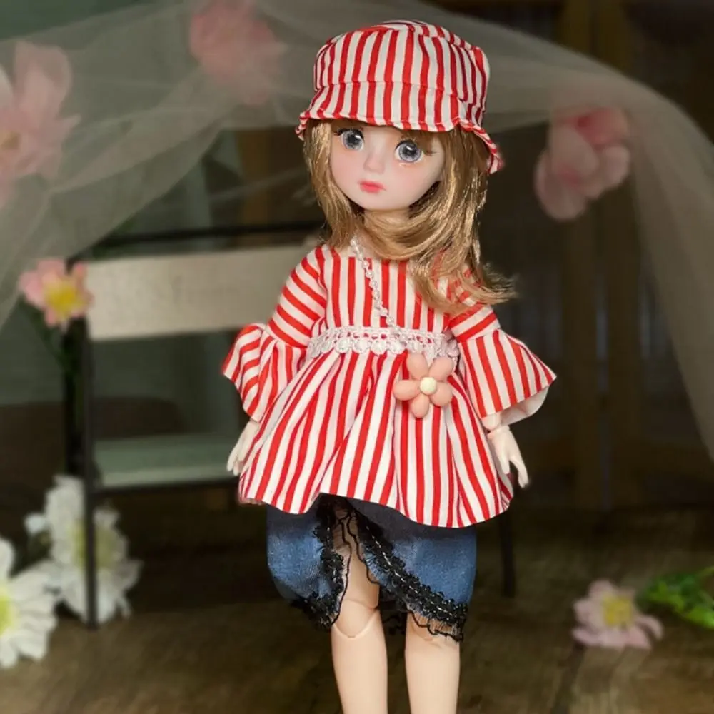 1 Set 1/6 SD 30cm Bjd Puppe mit Kleidung, Langen Haaren, Attraktiven Augen, Prinzessinnenkleid, BJD Puppen Anime mit Perücke und Make-up
