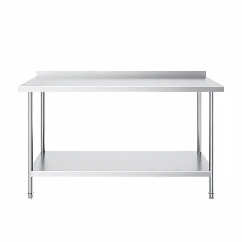 Table de travail en acier inoxydable, table de travail commerciale pour la préparation des aliments, 610 x 1524 x 914 mm, table de travail robuste en métal avec hauteur réglable pour restaurants, maisons et hôtels