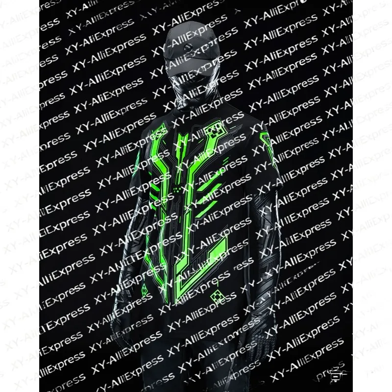 Men Urban Street Tee, Quick Dry & Breathable. Streamlined Front Graphic, Sleek Tech Aesthetic for Art Shows and Casual Meetups